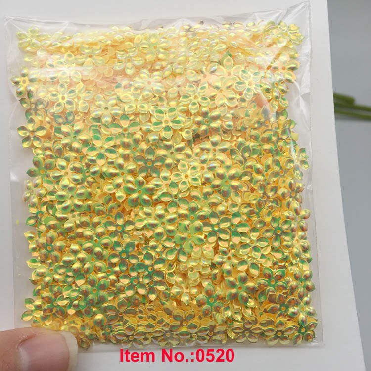 25g 9mm bloem Pailletten gouden Paillette Naaien Kledingstuk Accessoires, Kleding accessoires, DIY Pailletten scrapbooking shakes: 0520 yellow