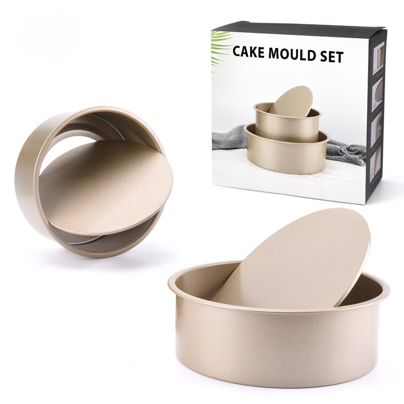 Non Stick Cakevorm 6/8 Inch Carbon Staal Live Bodem Cakevorm Combinatie Pakketten Ronde Cakevorm Huishoudelijke Bakken Gebruiksvoorwerpen