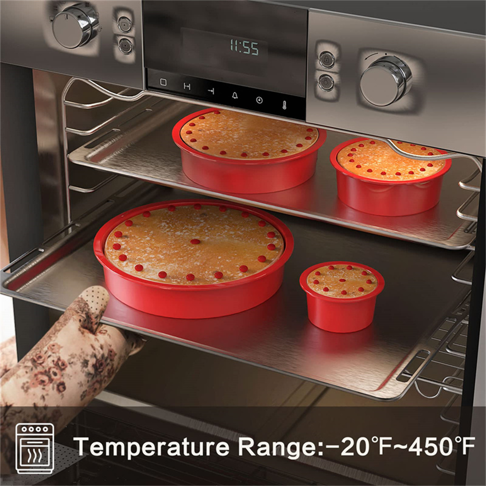 4/6/8/10inch Silicone Cake Mold Tray Pans Round Kitchen Silicone Nonstick Baking Pans Reusable Cake Pans Baking Tools