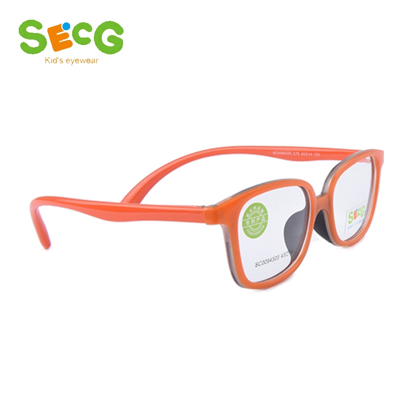 SECG Optical Strabismus Tough Children Glasses Round Big Frame Plastic Titanium Glasses Children TR90 Kids Eyewear Strap