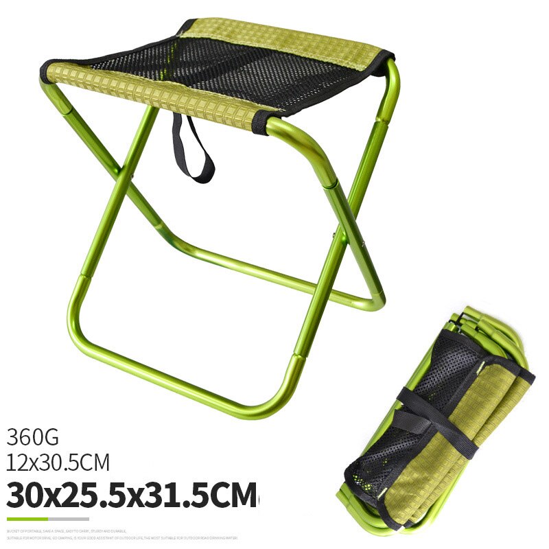 Camping Stoel Vissen Stoel Ultralight Computer Picknick Bbq Strand Stoelen Aluminiu Legering Outdoor Camping Accessoires: green