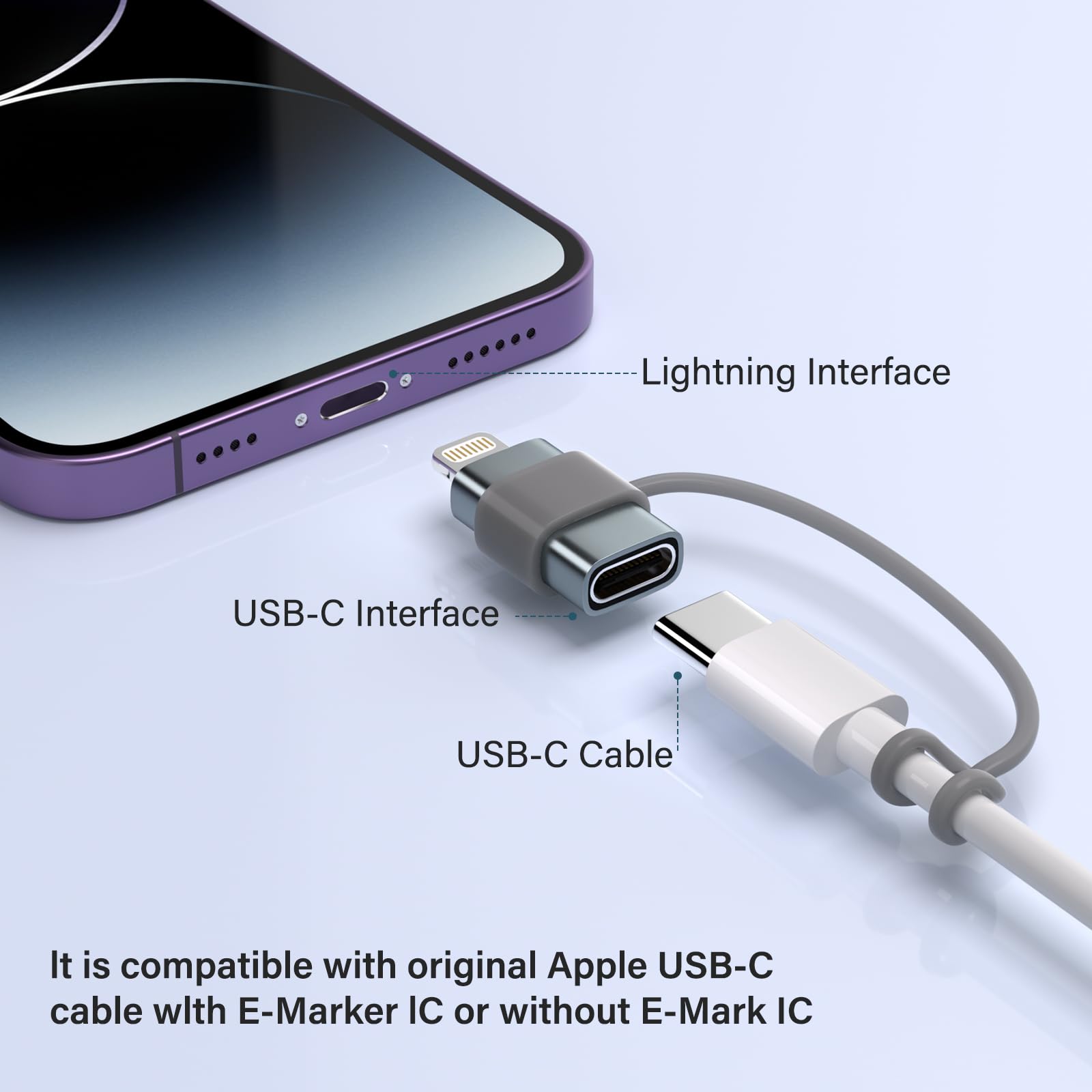 4PCS USB C to Lightning Adapter 15W Fast Charging & Data Sync Converter for iPhone iPad AirPods