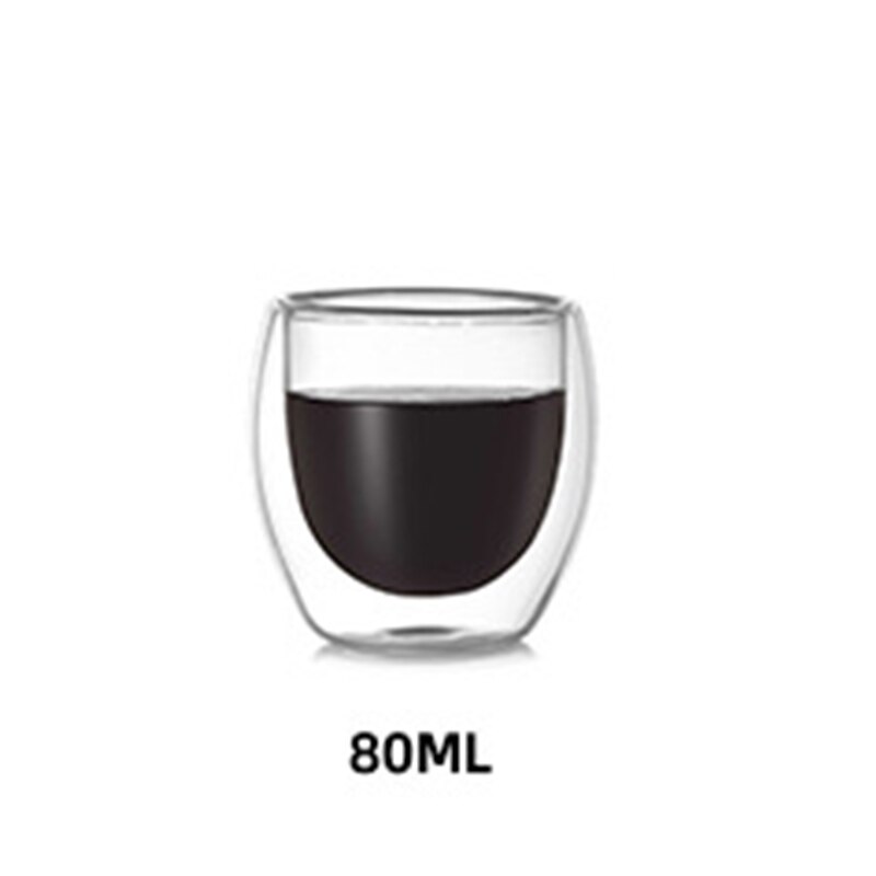 Heat resistant Double-layer Thermo Glass Creatives Egg-Shaped Cup For Drink Coffee Milks FBS889: 80ml