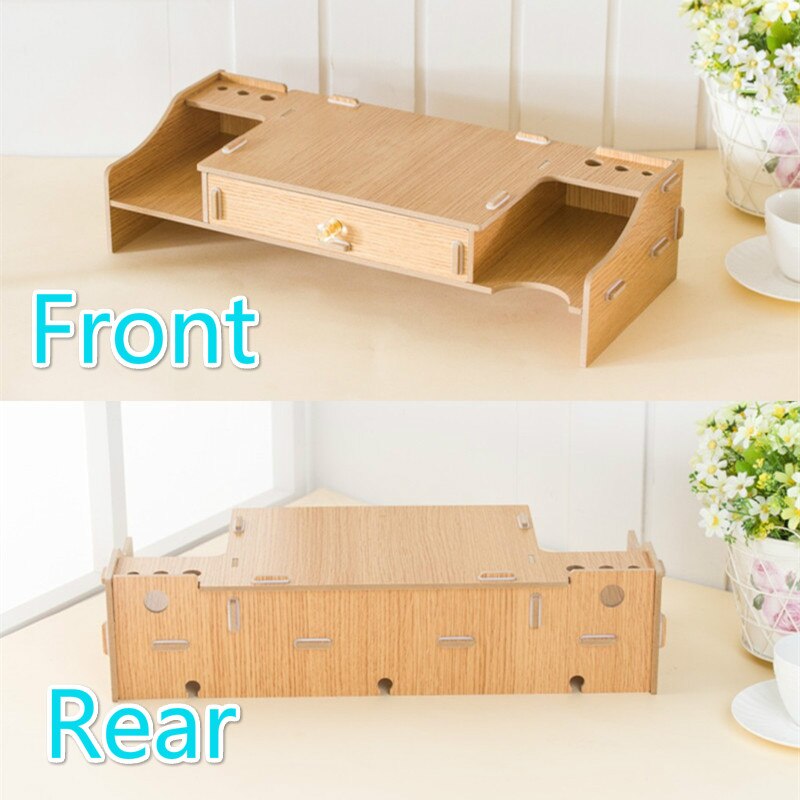 Montaje de Monitor de ordenador elevador de madera DIY soportes para ordenador portátil estante de almacenamiento de pantalla de oficina organizador de teclado escritorio soporte para portátil