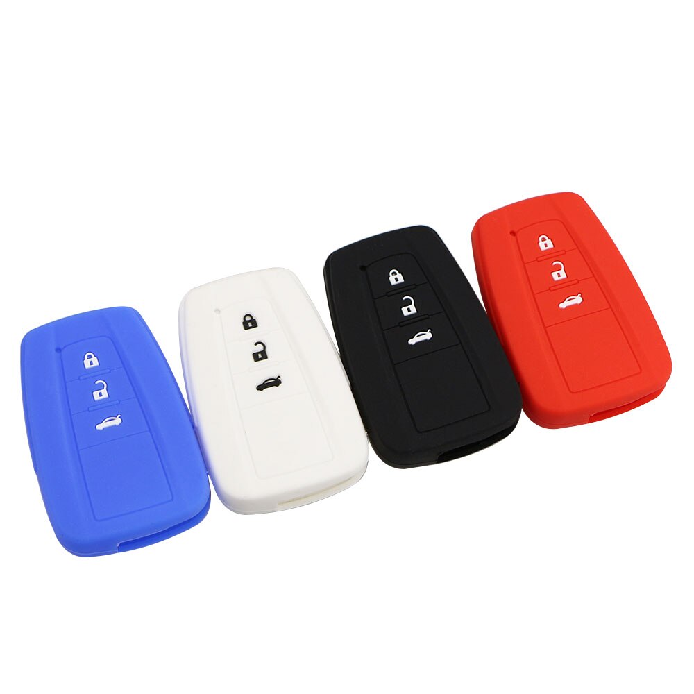 Carmilla Silicone Car Key Fob Cover Case for Toyota C-HR CHR Camry Prius Prado - 2 3 Buttons Remote Keyless Protector