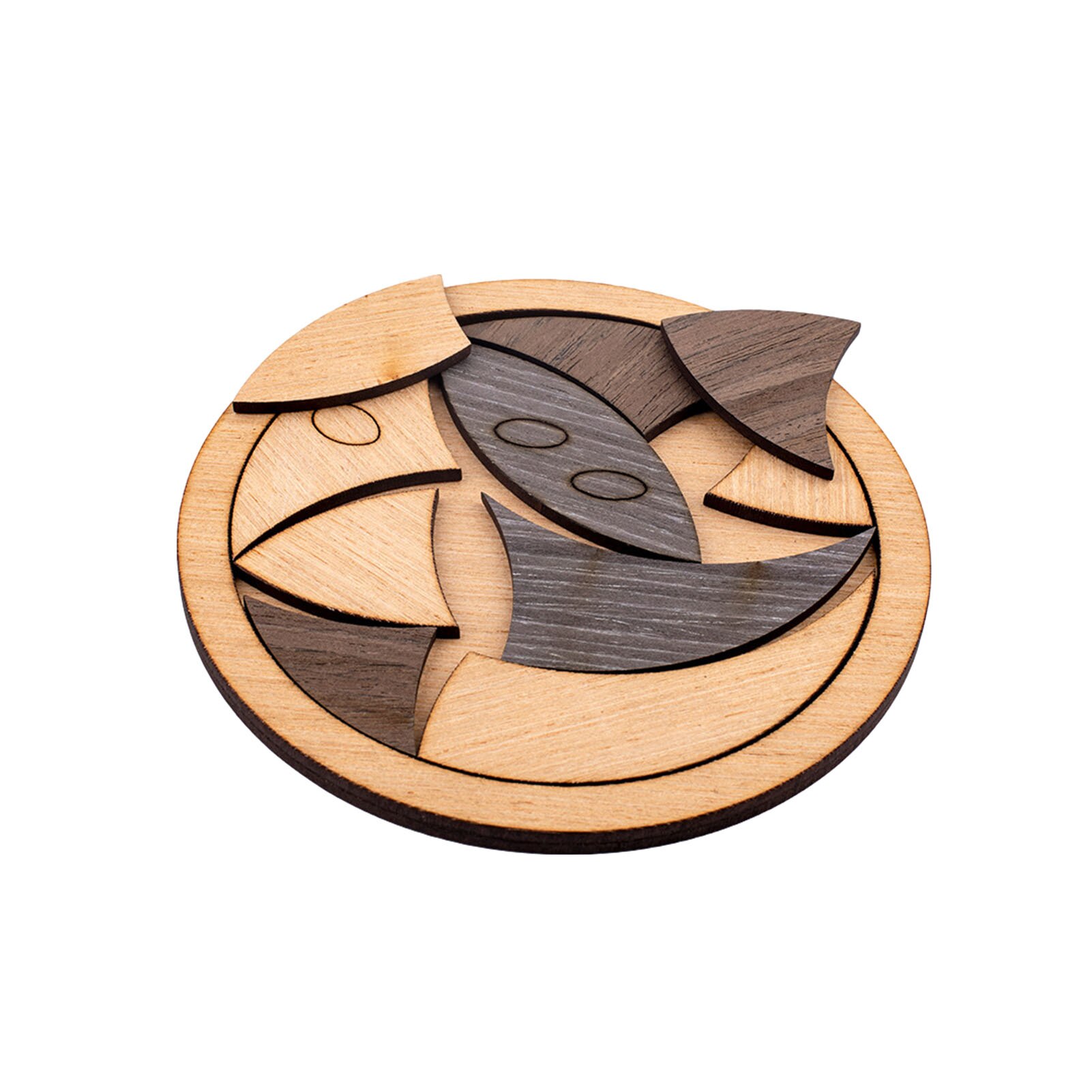 3D Houten Puzzel Brain Teaser Puzzels Unieke Vormige Houten Puzzel Speelgoed Voor Volwassenen Kids Educatief Speelgoed Voor Kinderen: Round shape