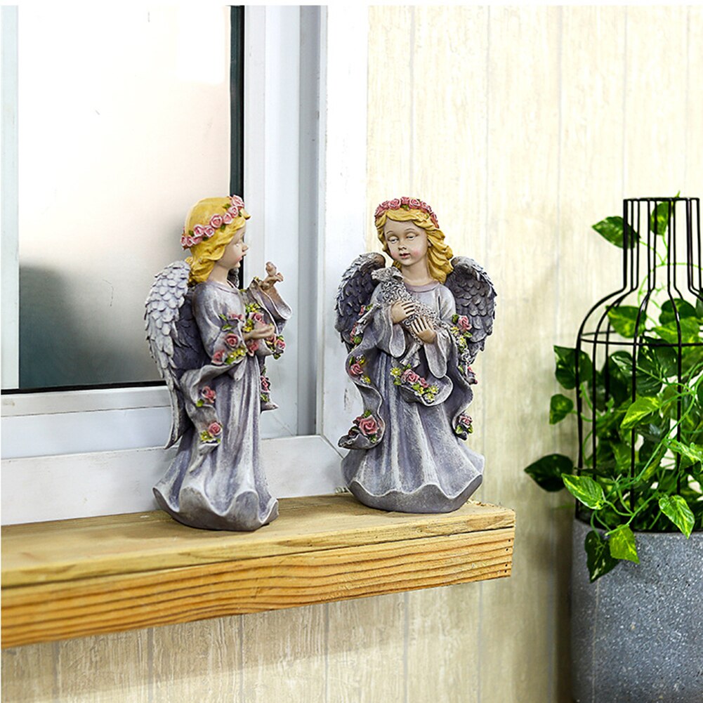 Flower Fairy Angel Figurines Home Ornament Fairy Garden Miniatures Resin Beautiful Girl Figurines Wedding Souvenirs