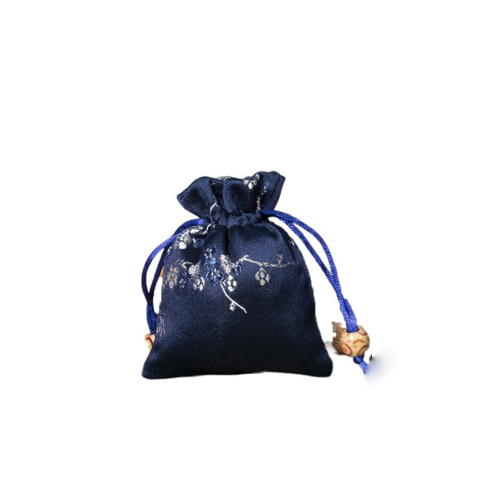 Satijnen Opbergtas Mode Bloem Geborduurd Vrouwen Sachet Trekkoord Snoepzak Sieraden Verpakking Tas Dames: YELLOW