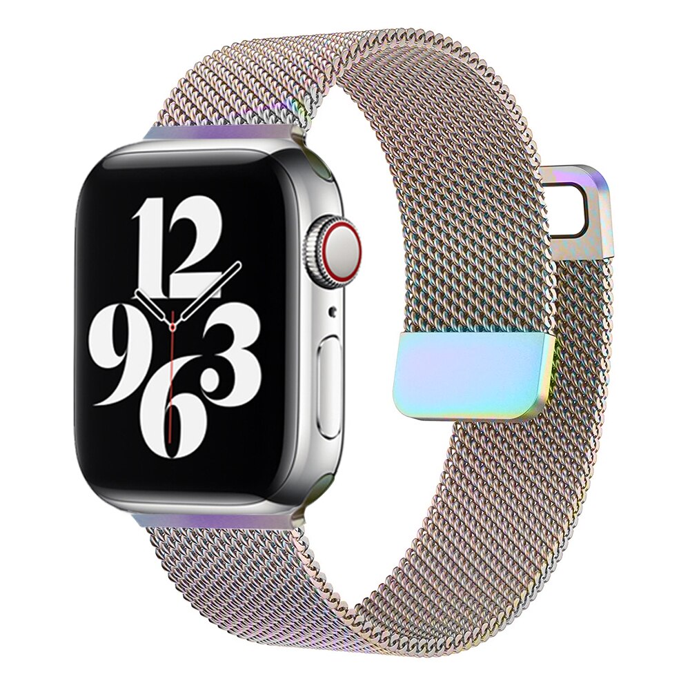 Milanolainen loop-ranneke apple watchille, metalliranneke 45mm 44mm 41mm 49mm 38mm 42mm iwatch series 9 8 7 6 5 4 se ultra -kellolle: Valkoinen / 22mm