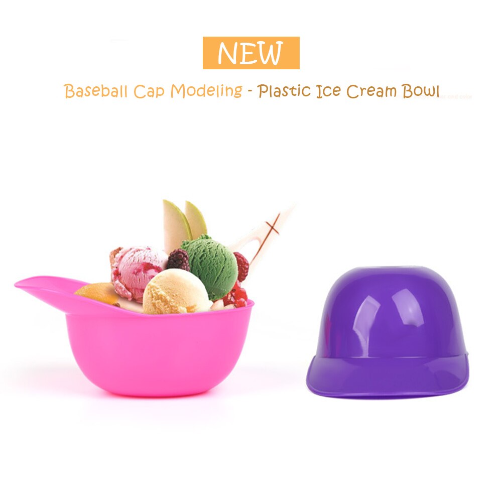Plastic Ice Cream Bowl Spoon Set Durable Ice Cream CUP Couples Tubs Lovely Dessert Bowl Cute Kitchen Accessories