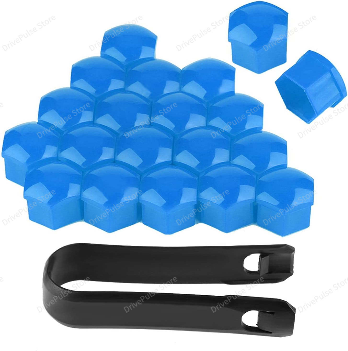 20 piezas cubiertas universales para tuercas de rueda 17/19/21mm-tapas para pernos de rueda a prueba de ust para coche, SUV, camión | Protección y decoración exterior: M12x1. 25 / Azul