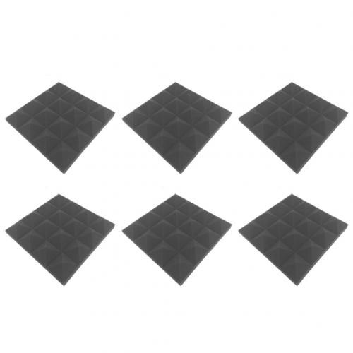 6 stuks 25 x 25 x 5cm piramide studio akoestisch paneel tegel geluiddicht schuim kussen pad: Grijs