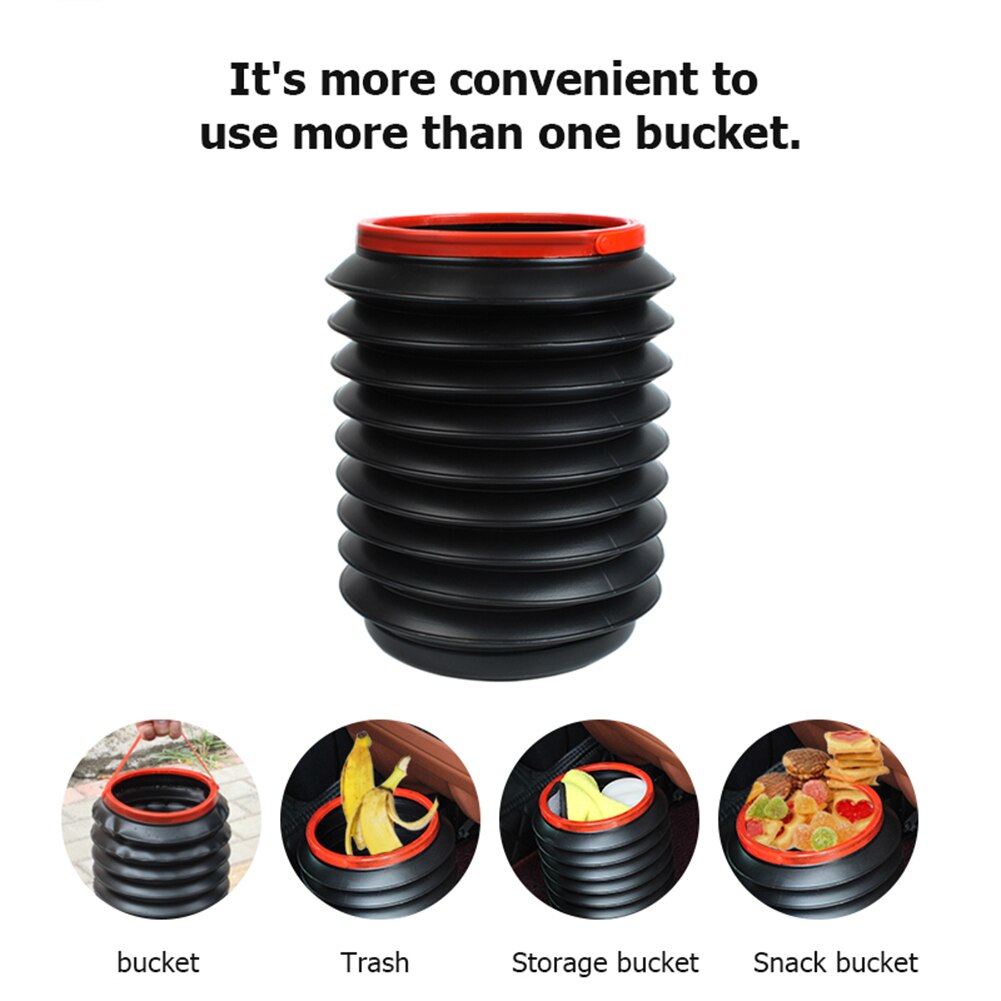 4L Car Folding Trash Cans Portable Collapsible Water Storage Buckets Garbage Container for Auto Outdoor Fishing Camping NO Lid