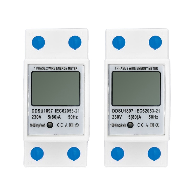 220V Electricity Power Energy Meter 1 Phase 2 Wire Energy Meter Energy Watt Meter Analyzer Electricity Monitor Energy Meter