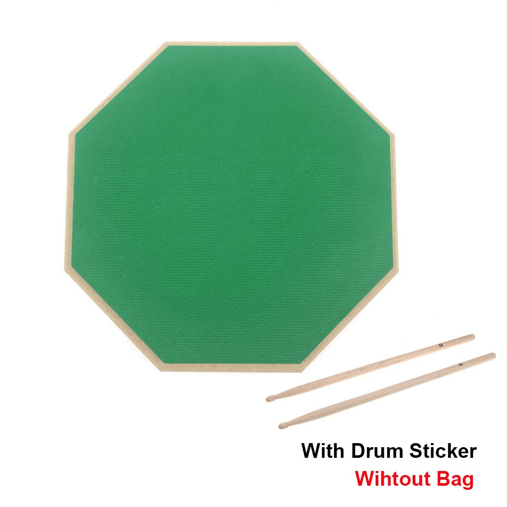 ammoon 12 Inch Drum Practic Pad Silent Drum Rubber Wooden Dumb Drum with Drumstick Carry Bag Support purchase: green  8 INCH