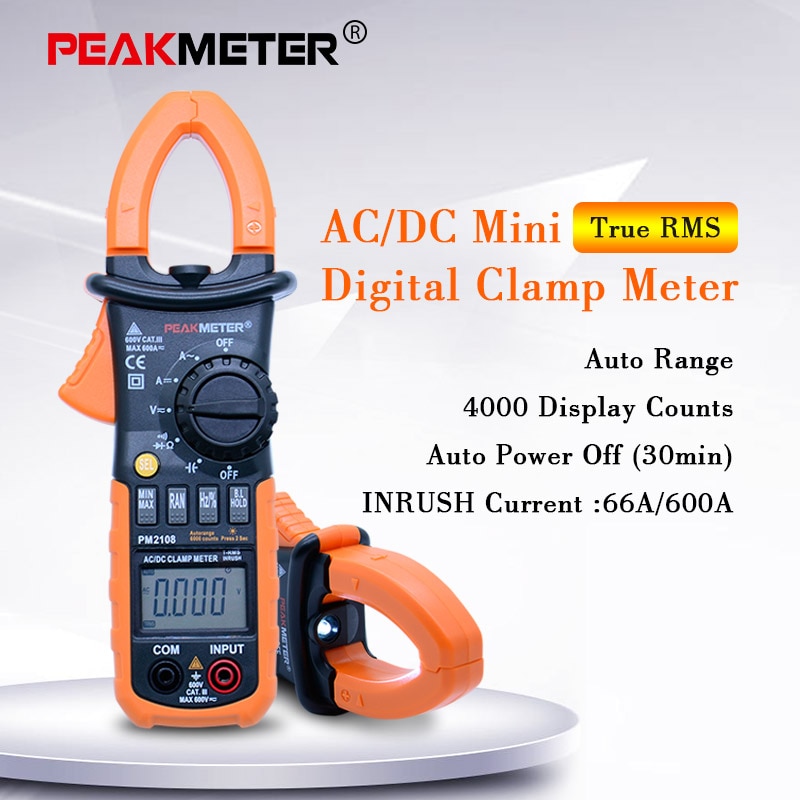 PEAKMETER PM2108 Digital Clamp Meter w/Backlight Earth Ground Unit Megohmmeter Resistance Earth Tester Multimeter Multimetro
