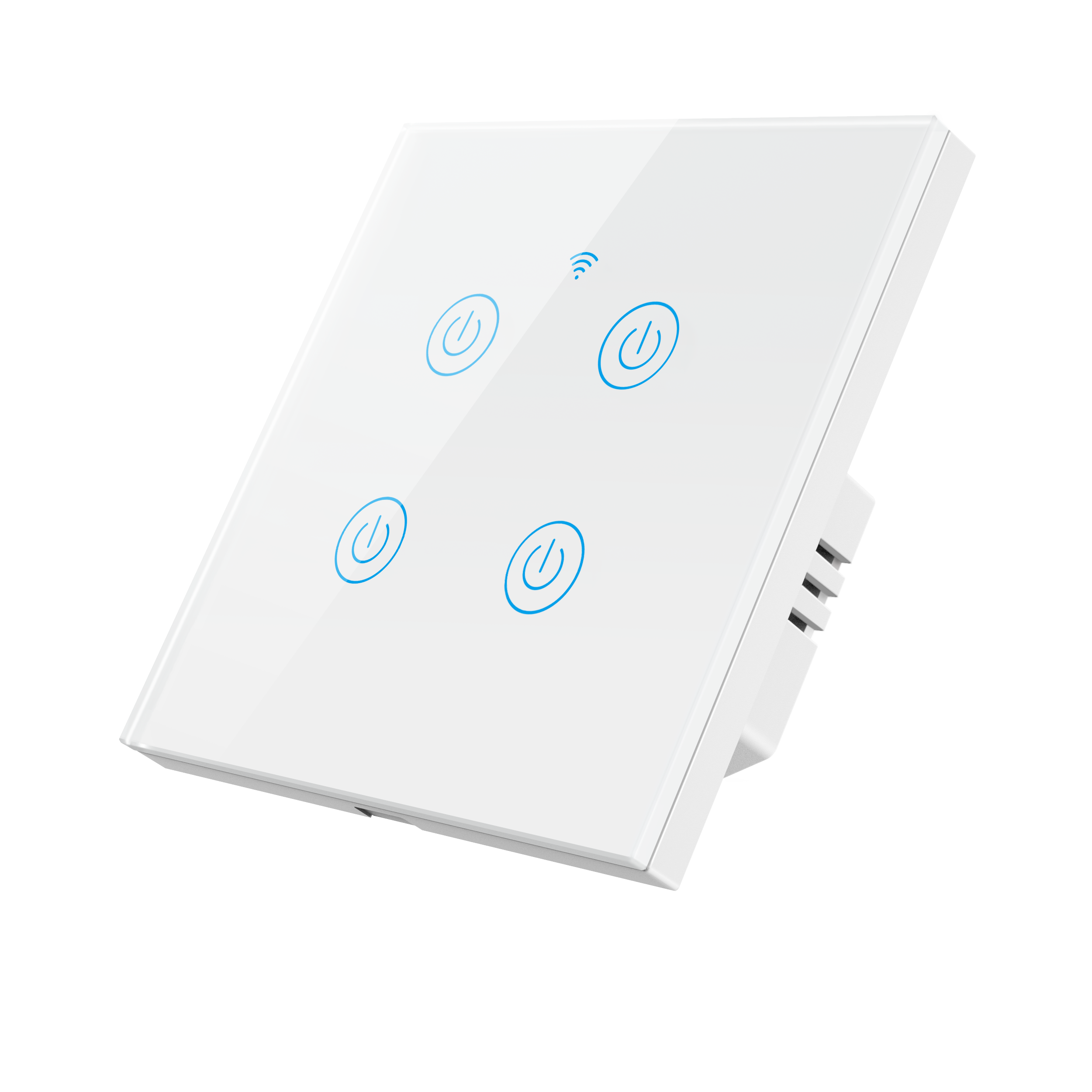Eu tuya smart hjem ingen nøytral ledning kreves + krever nøytral tilkobling 1/2/3/4 gjeng wifi vegglys berøringsbryter stemmestyring: Hvit 4- gjeng wifi
