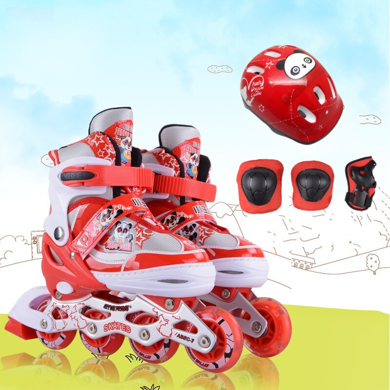 Kids 4 Wiel Rolschaatsen Pvc Verstelbare Flash Sch... Grandado