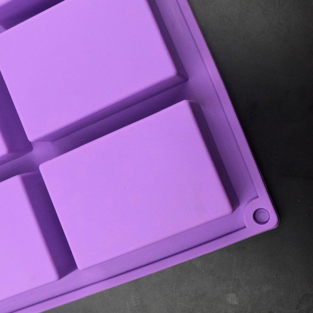 6 Cavity Rectangle silicone soap mold Bar Bake Mold Silicone Mould Tray Homemade Food Craft Craft soap making
