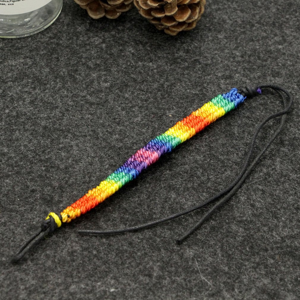 Seven Color Rainbow String Strand Friendship Bracelet Exquisite Pride Woven Braided Rope Bracelets Jewelry