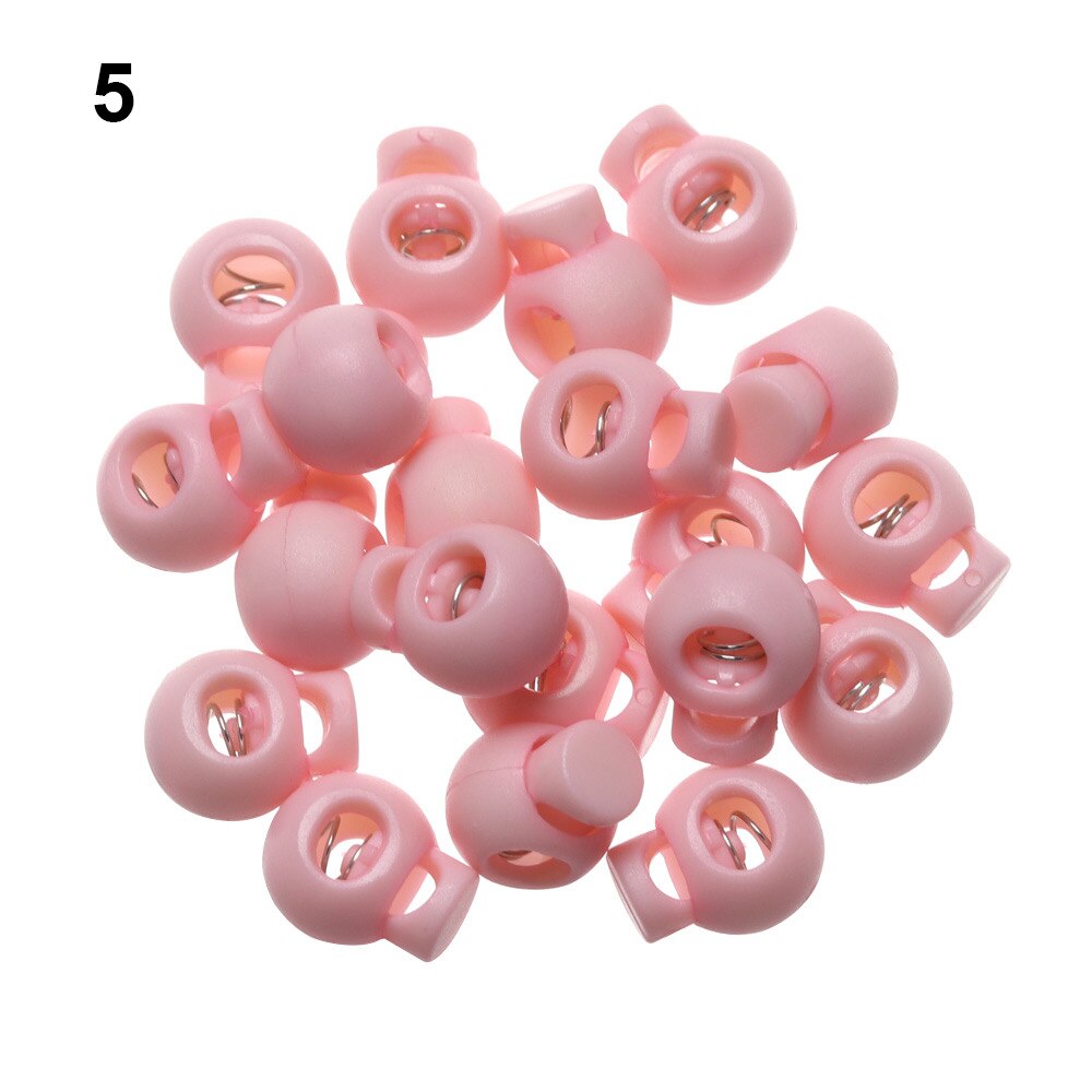 20 sztuk 6mm podwójny otwór plastikowy korek przewód blokady fasola stoper robić sznurka odzież sznurowadło odzież sportowa szycia Acces mieszane kolorowe korek: 5