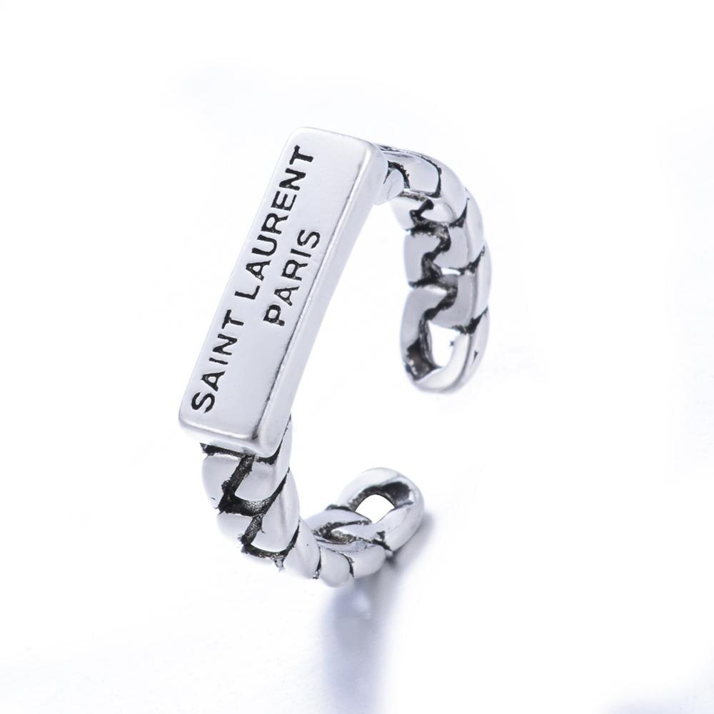 ¡Novedad de Anillo de Plata de Ley 925 con letras elegantes, joyería Original para mujer, , de de Navidad