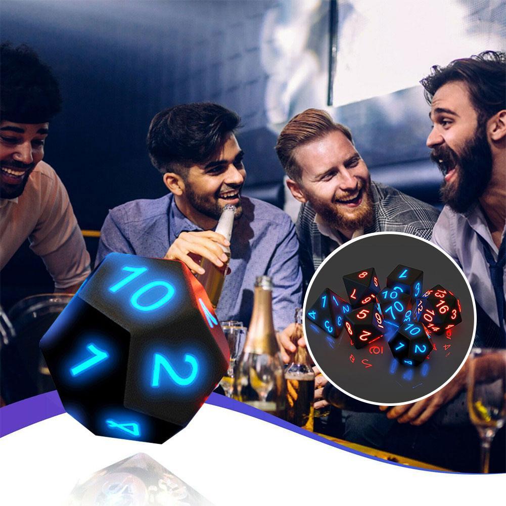 LED colpisce la luce notturna dadi poliedrici luminosi Mini KTV Bar intrattenimento per Club gioco divertimento dadi colorati D8J2