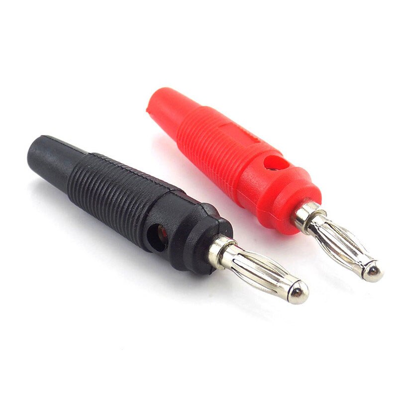 10Pcs/lot Red and Black 4mm Solderless Side Stackable Banana Plug Connector For Musical Speaker Video Audio DIY Connector U27