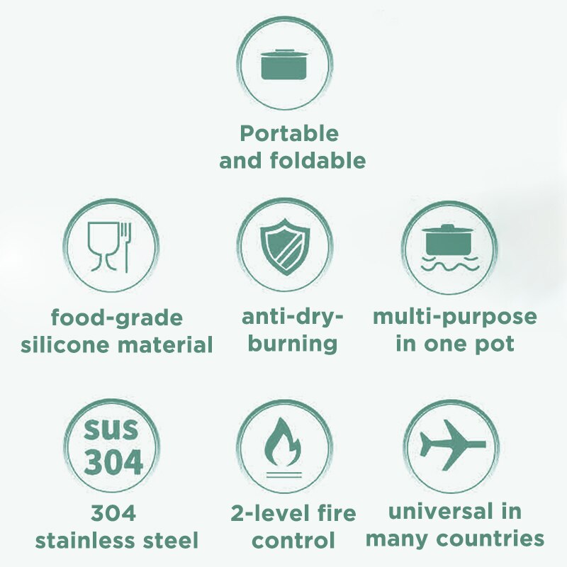 Collapsible Electric wok multi-functional household pot dormitory student pot electric rice cooker mini electric cooking pot