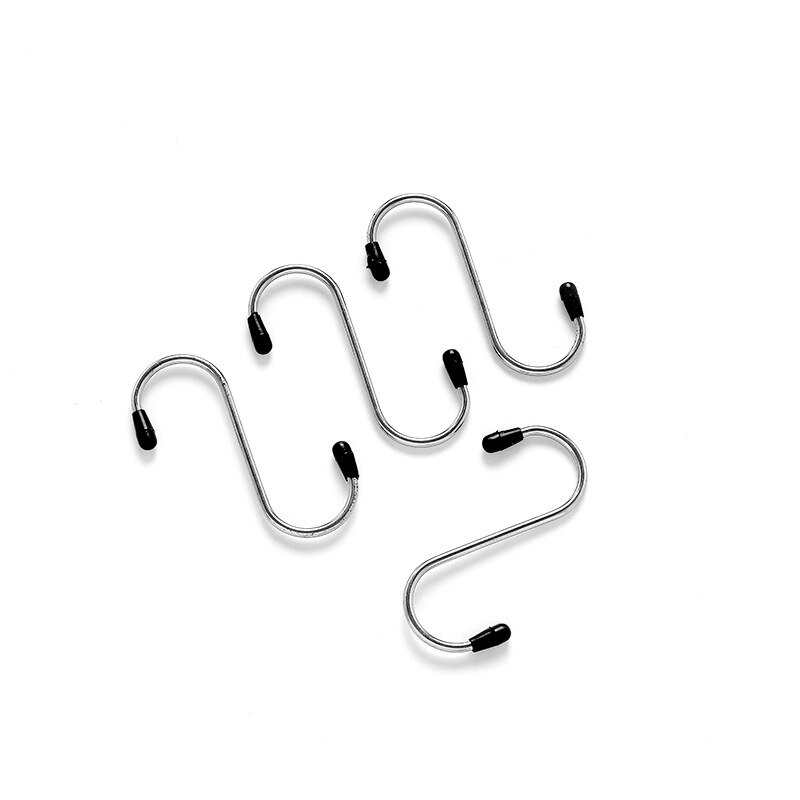 Gancho de Metal de acero inoxidable para el hogar, 4 Uds., gancho portátil, utensilios de cocina E13