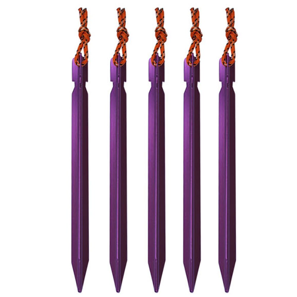 5 stücke Heringe 18cm Aluminium Zelt Stake mit Seil Im Freien Zelt Nagel Peg Camping Wandern Ausrüstung Reisen Zelt zubehör: 5pcs Purple