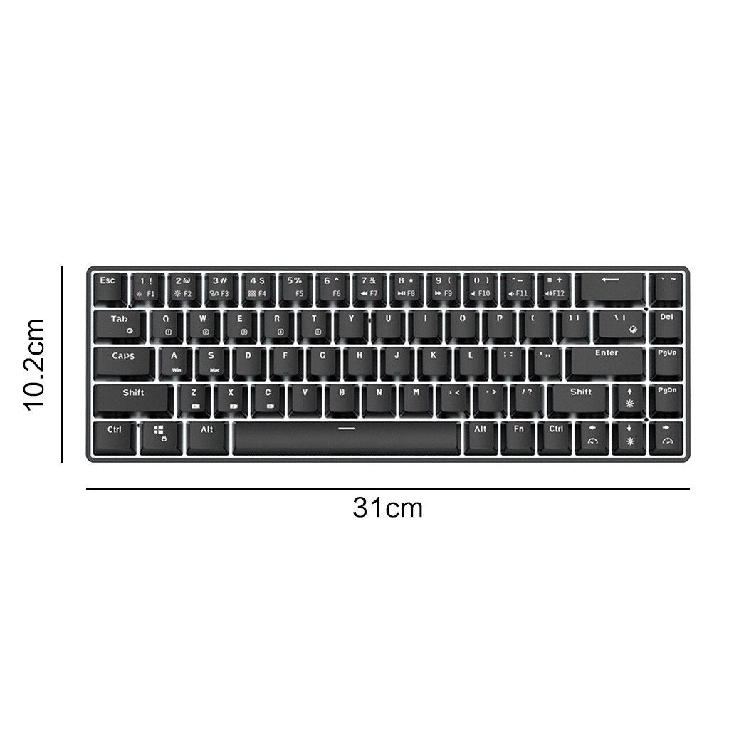 Portable Bluetooth Wireless Dual Mode Mechanical RGB Backlit Gaming Ergonomic Keyboard 68 Keys Bluetooth Gaming Keyboard Z0714