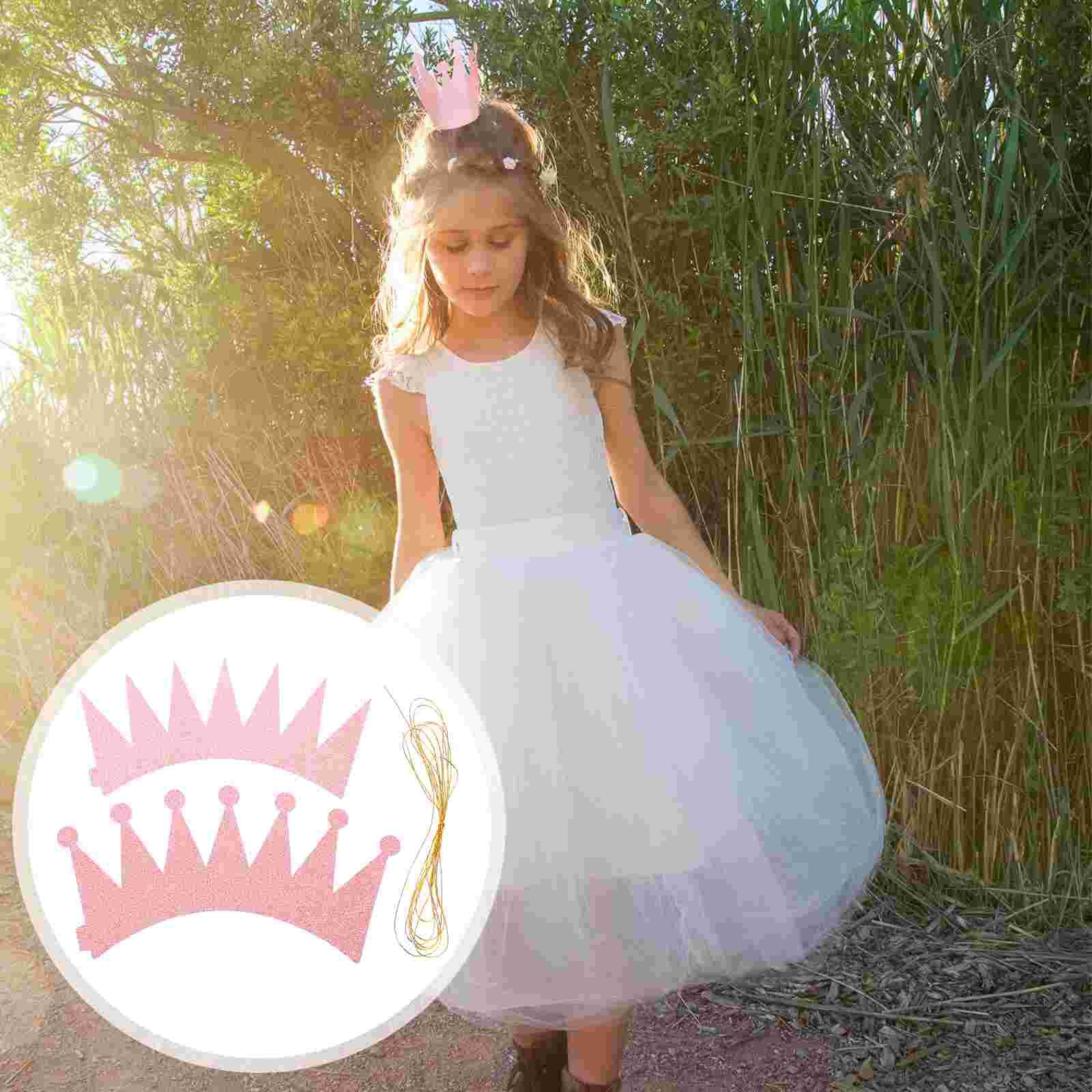 6Pcs Birthday Crown Hats Delicate Glitter Chic Exquisite Crown Shape Hats Party Hats for Gathering Birthday