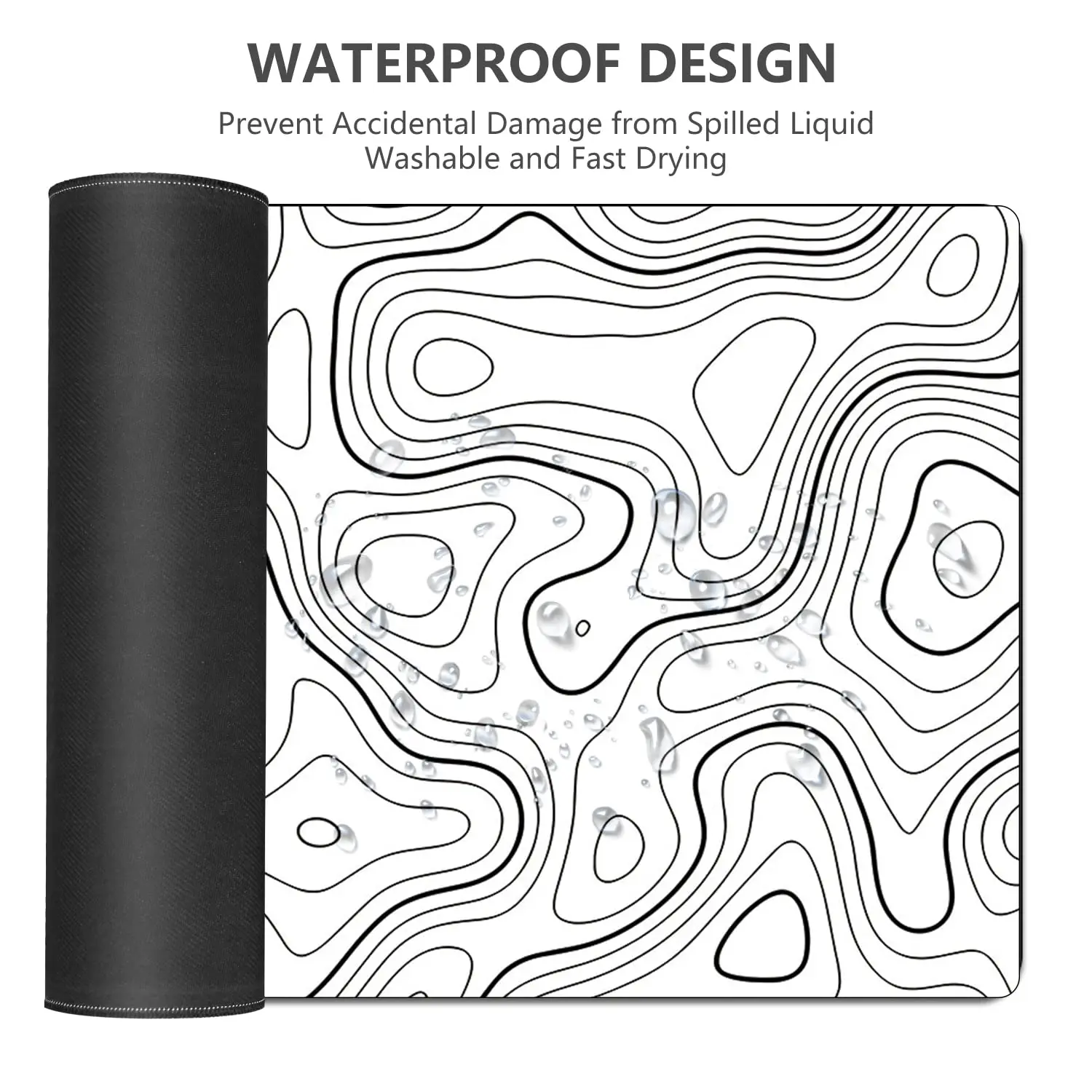 Topographic Contour Gaming Large Mouse Pad for Desk Keyboard and Desk Mat Computer Protector Mat Office Desk Accessories