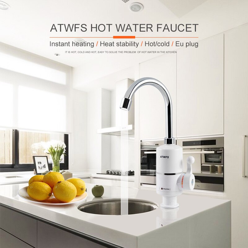 Atwfs tankless elektrische neueste Warmwasser bereiter Küche sofortig Warmwasser bereiter Wasserhahn Sofort heizung 3000w