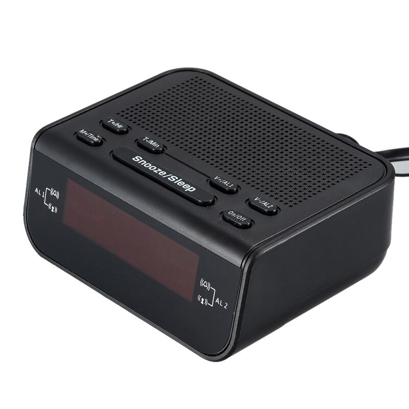 Nieuw Digitale Dual Wekker Radio Met Am/Fm Weersverwachting Vochtigheid Voor Slaapkamer Kantoor Tafel