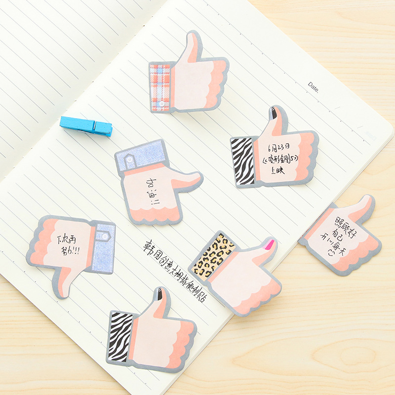 4 stuks Leuke Thumb Sticky Note Sticker Kawaii Sticky Notes Memo Pad Papier Sticker Decoratie Decal DIY Album Scrapbooking