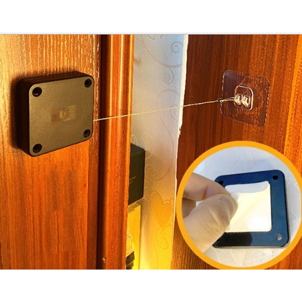 Punch free automatische sensor deursluiter automatisch sluiten voor alle deuren zwart