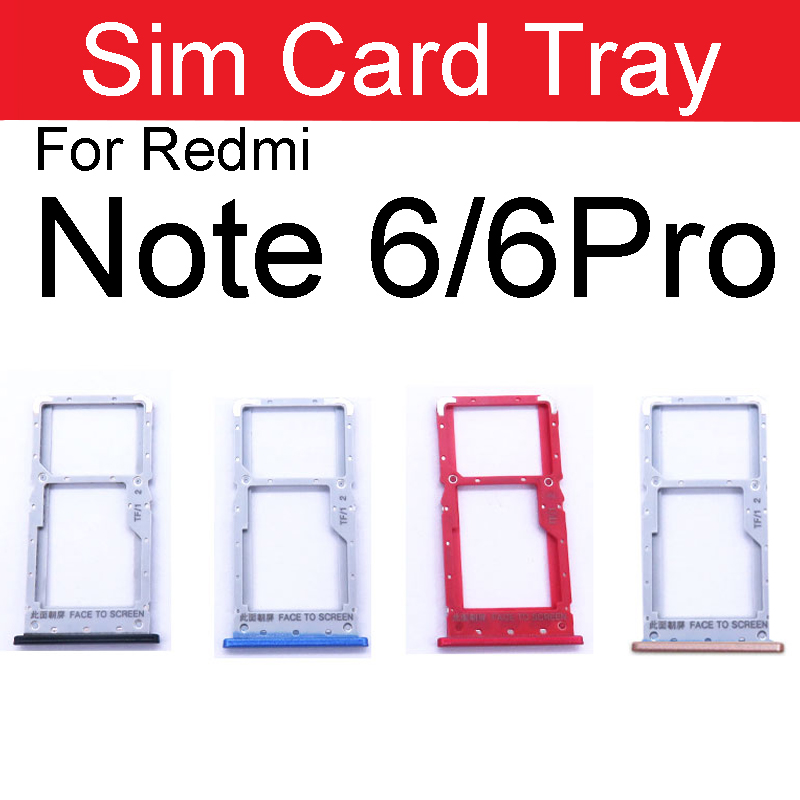 Sim Card Tray Adapter For Xiaomi Redmi Note 6 6A Pro Sim Card Holder Slot Replacement Repair Parts