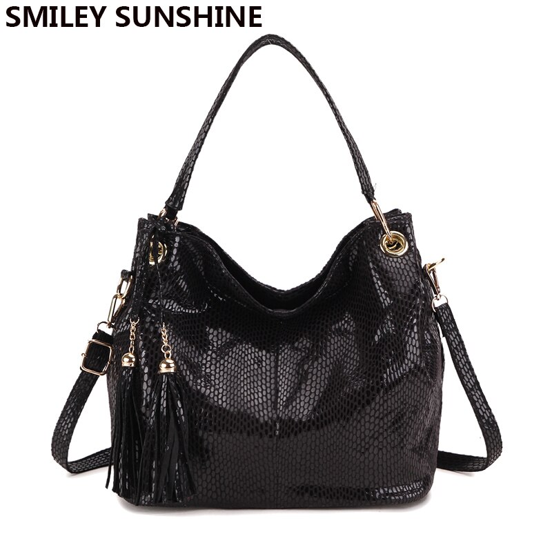 Gold Tassel Women Bags Vintage Hobo Female Red Leather Handbags Large Ladies Shoulder bags Big Crossbody Bags for Women