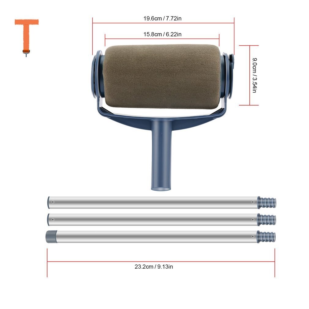 Paint Runner Roller Pro Rollers Wall Painting Kit Wall Brush Handle Tool Edger Room Garden Painting + Extension Pole Tube DIY