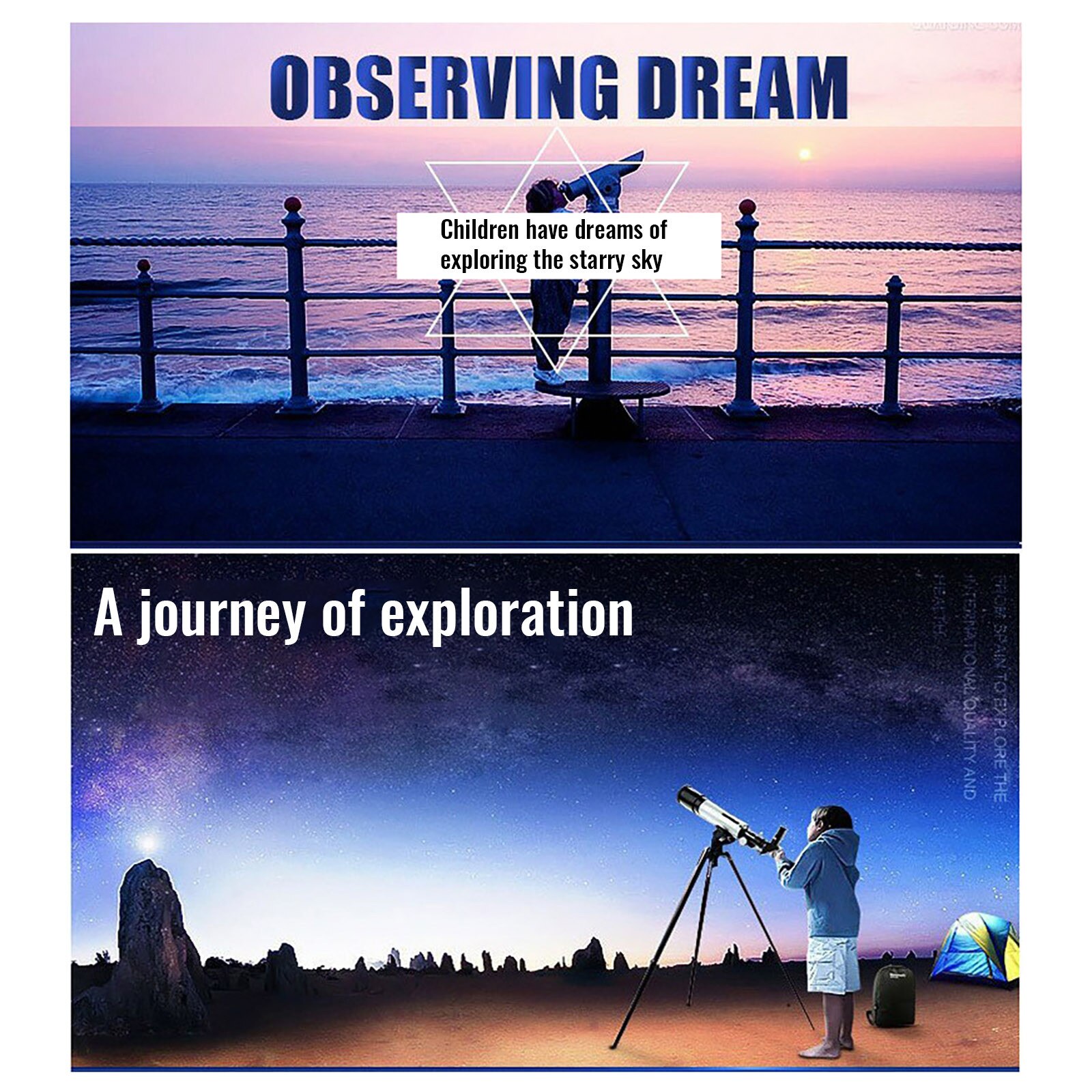 1pcs Telescope Wide-angle Astronomical Telescope Beginner Monocular Lunar Observation Tele Telescopio Telescope Astronomic
