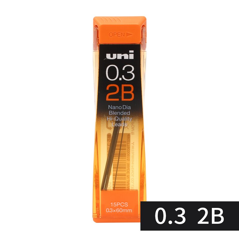 1pcs Japan UNI Mechanical Pencil Lead Core 0.3mm Lead 0.3-202ND Nano Dia Blended Hi Leads Mechanical Pen Refill: 0.3-2B