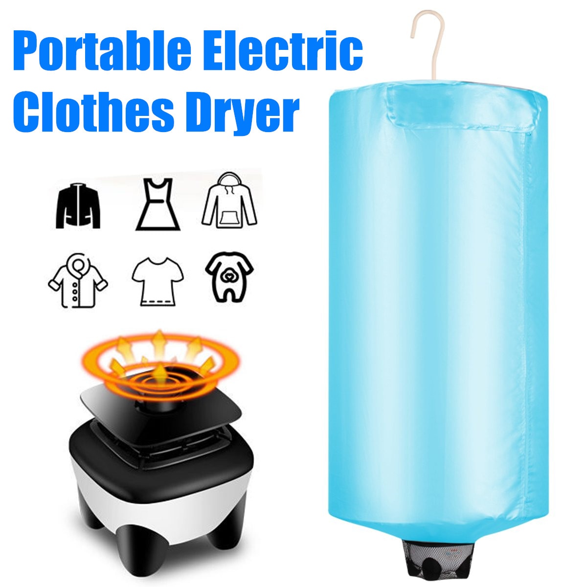 Electric Clothes Dryer Portable Laundry Dryer Household PTC Heating High Efficiency Mute Clothes Drying Machine Home Travel 220V