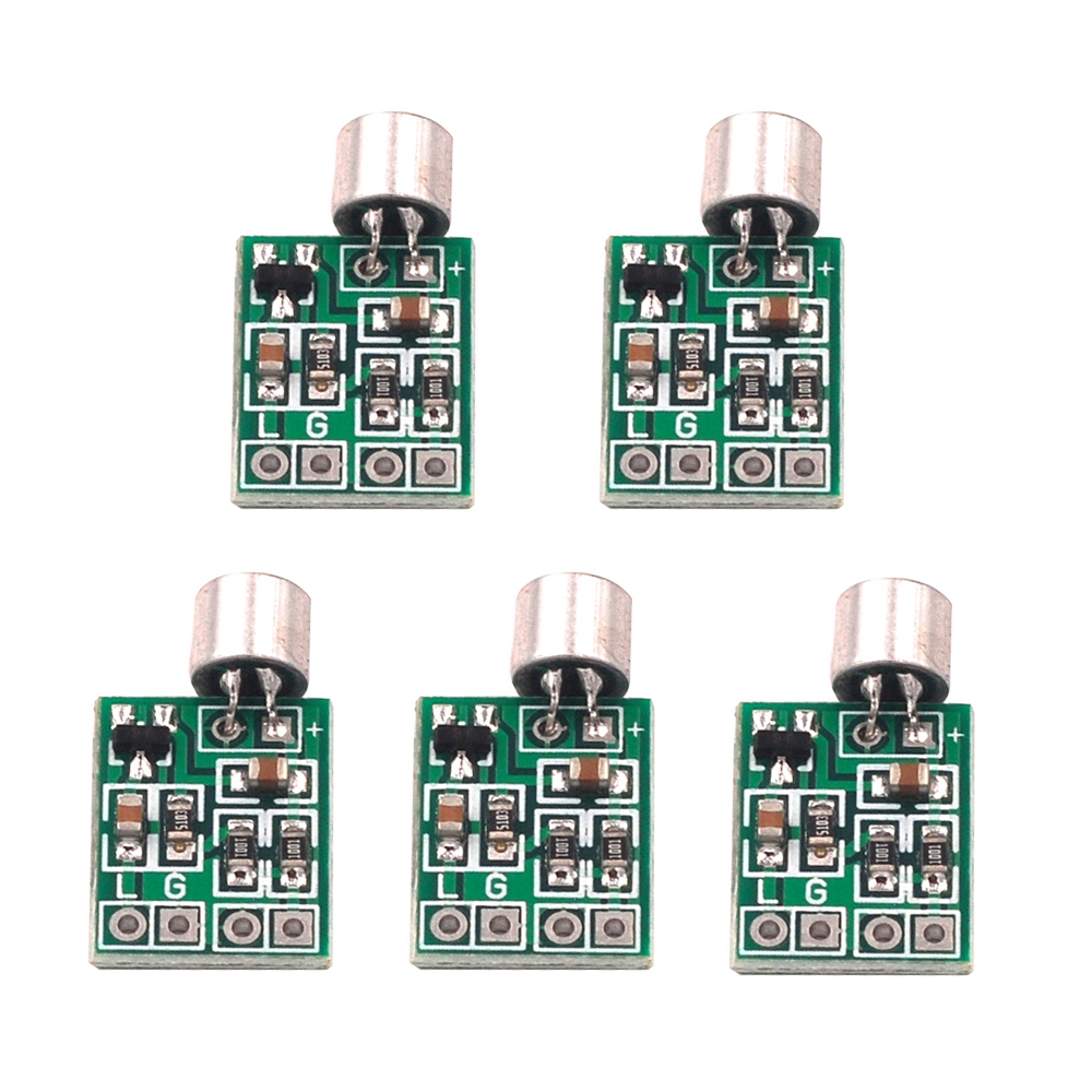 1/2/3/5 Uds Mini micrófono módulo amplificador de Audio placa de circuito de altavoz DC 2,5-9V 14x12mm accesorios de micrófono: Blanco