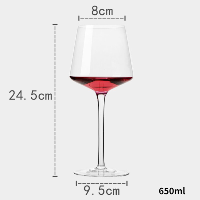 High 450-650Ml Lead-Free Crystal Handmade Goblet Square Polar Light Luxury Wine Glass Cup Family Tasting Cup