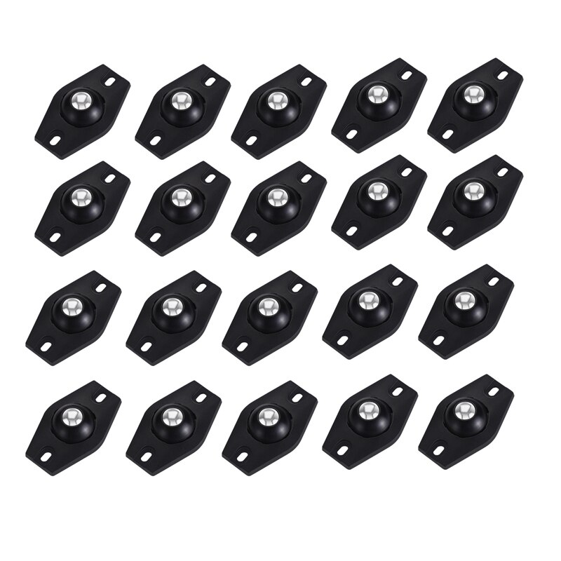 Self Adhesive Wheels for Storage Boxes 360 Degree Rotation Stainless Steel Pulley Ball Casters: black