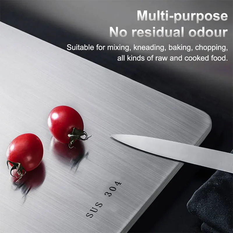 Tablas de cortar de cocina, tabla de cortar de acero inoxidable, Panel, mesa picadora, corte de alimentos, amasado, tabla de masa, accesorios de cocina