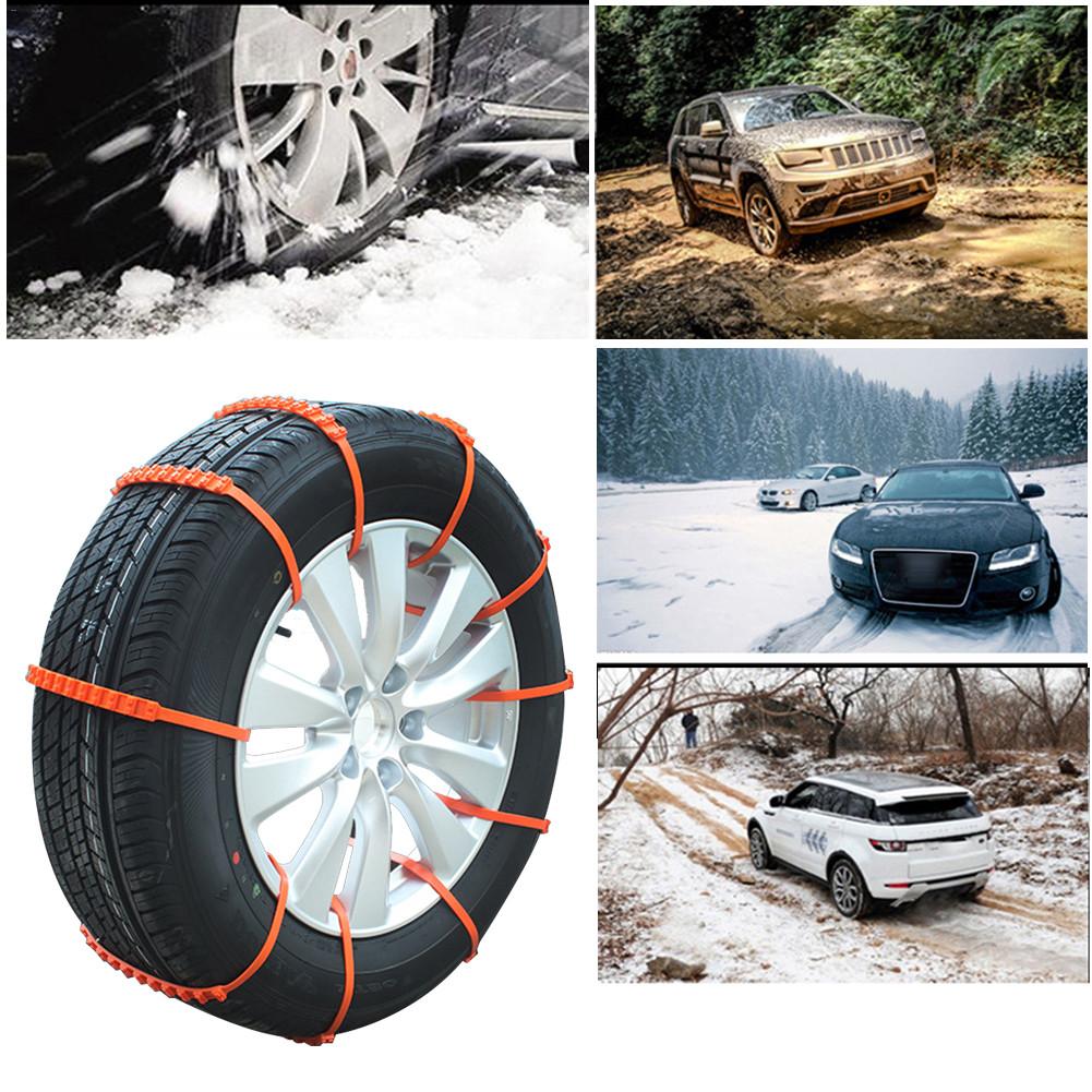 10PCS Car Anti-skid Tire Chains Mud Snow Survival Traction Emergency Chains Car Tire Chains For 14-24 Inch Wheels
