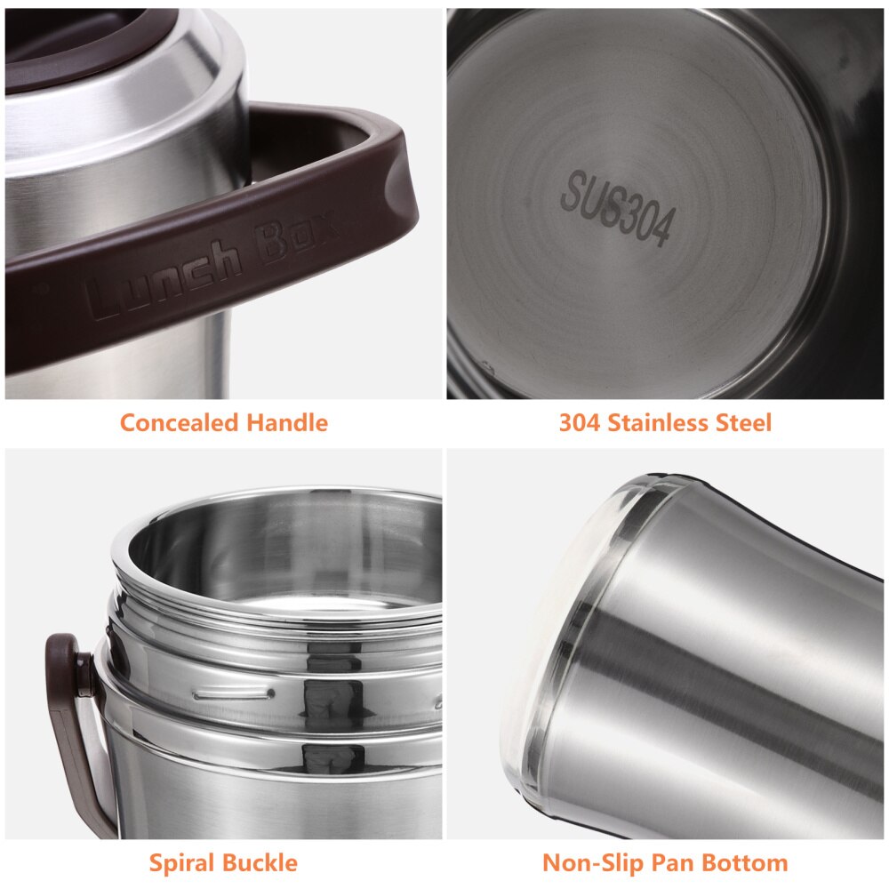 1Pc 1910ml Portable Large Capacity Insulation Food Storage Container